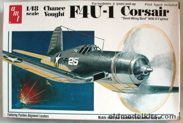 AMT 1/48 Chance Vought F4U-1 Corsair - (F4U1), T640 plastic model kit